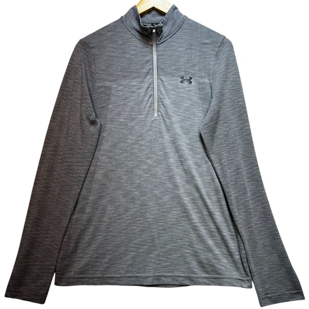 Under Armour Men's Quarter Zip Sweatshirt Long Sleeve Stretch Size Large Gray